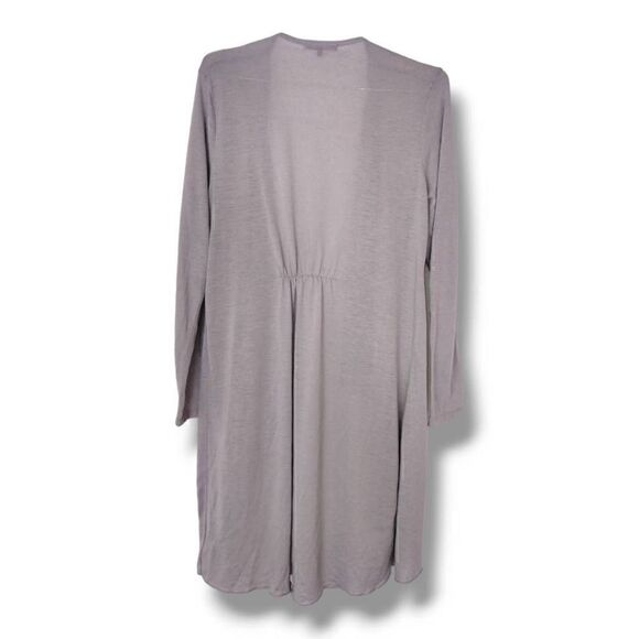 Retro-ology Womens Cardigan Sz Large Grey Long Open Front Asymmetrical Lightweig - Picture 2 of 11